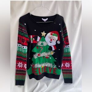 Unisex No Boundaries Ugly Christmas Sweater Believe Size L New without tag